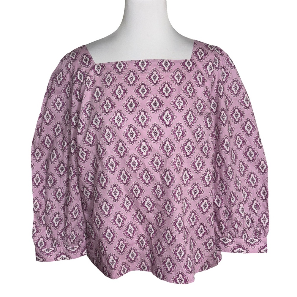 Ann Taylor Pink Geometric Blouse